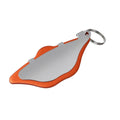 Mountain bike disc brake pads in black and orange metal construction
