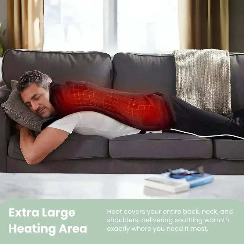 Grey heated shoulder and neck shawl with hot compress function, soft skin-friendly material, adjustable fit, EU plug