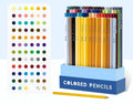 Boxed set of 72 or 126 soft core colour pencils with basswood casings for art students.