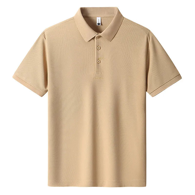 Men's loose-fit casual cotton T-shirt with a letter pattern, shown in multiple colour options.