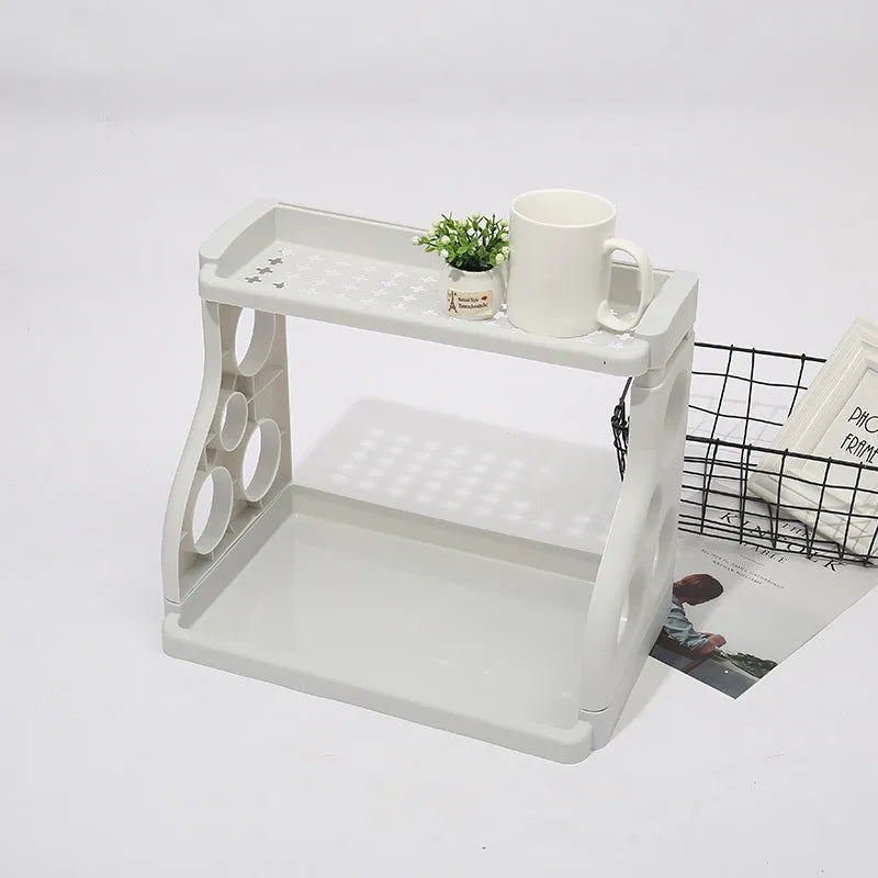 Foldable PP plastic kitchen storage shelving rack in one of five colour options
