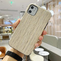 Wooden back cover case for iPhone in rosewood, teak, black rose, and walnut wood finishes.