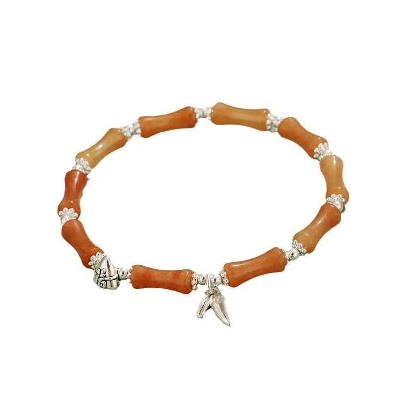 Green Aventurine bamboo strawberry crystal bracelet with electroplating and mixed natural stones