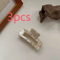 Geometric acetic acid hair clip in beige colour, L size 10cm, handmade finish