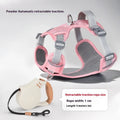 Adjustable polyester dog chest harness and lead set in blue, apricot, pink, green or red, sizes XXS to M