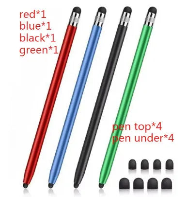 Universal two-in-one metal touch stylus pen for mobile phones and tablets in various colours.