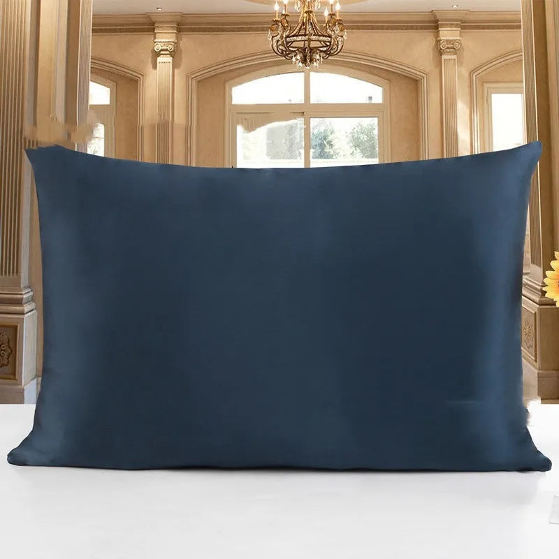 19M double-sided silk pillowcase shown in apricot colour, with size options 51x66, 51x76, and 51x91 cm.