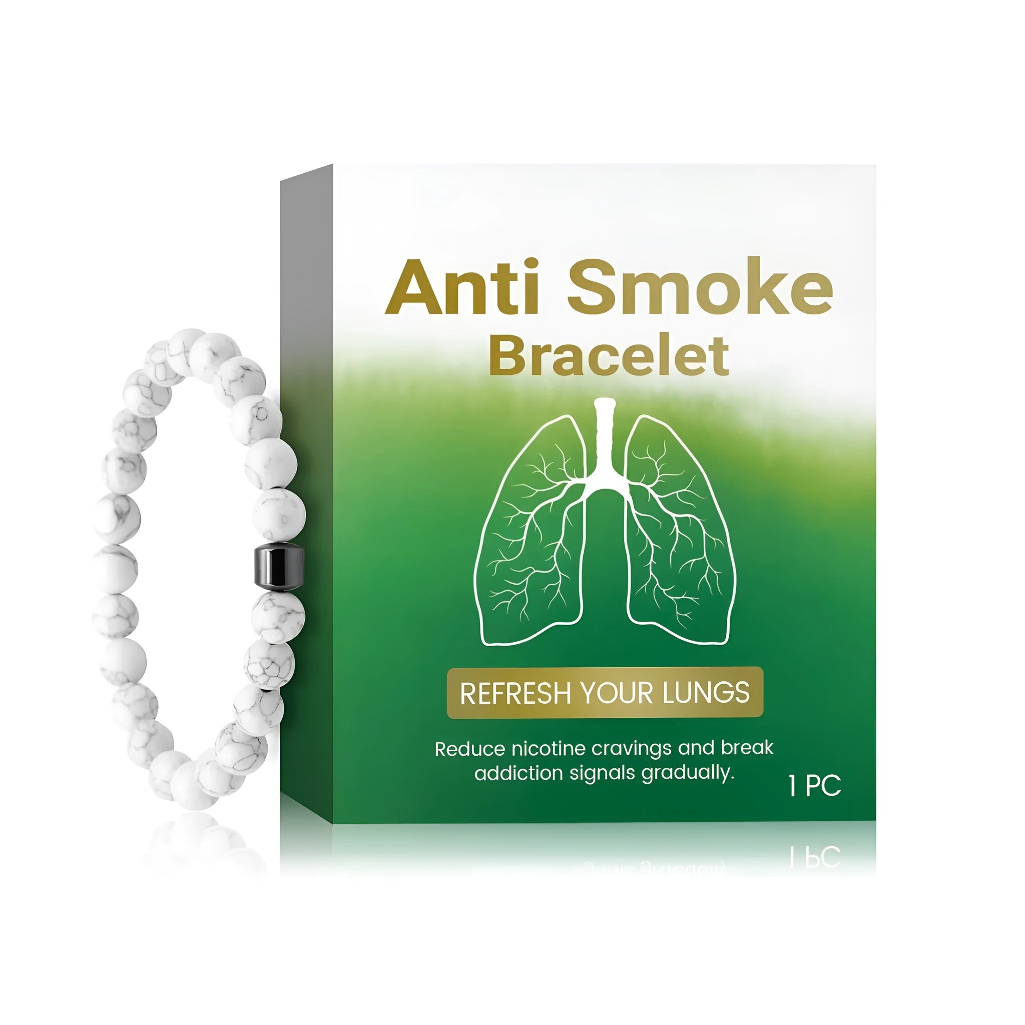 Women's synthetic turquoise smoke prevention bracelet with adjustable sizing