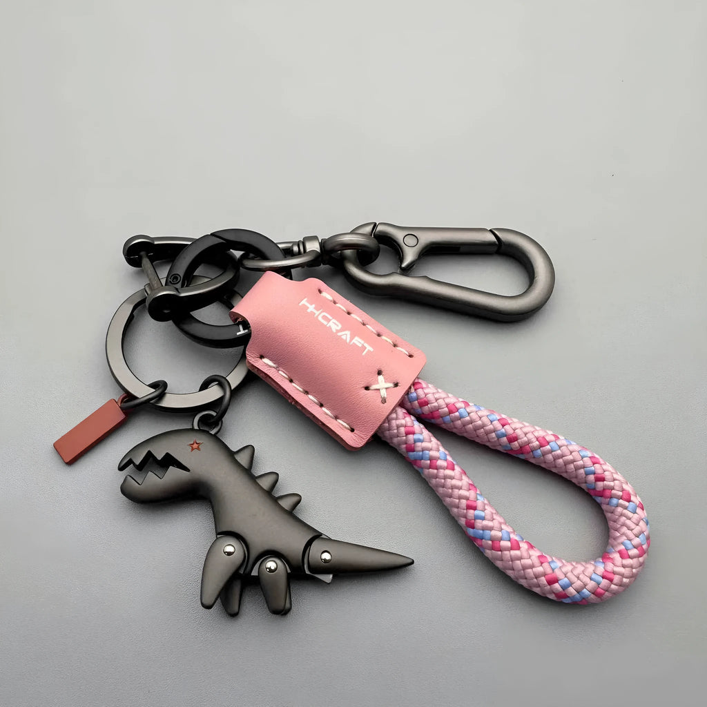Cute cartoon little dinosaur keychain pendant made of zinc alloy for schoolbag decoration and key identification