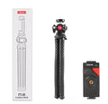 Black flexible octopus tripod with phone clip, extended to 360mm length.