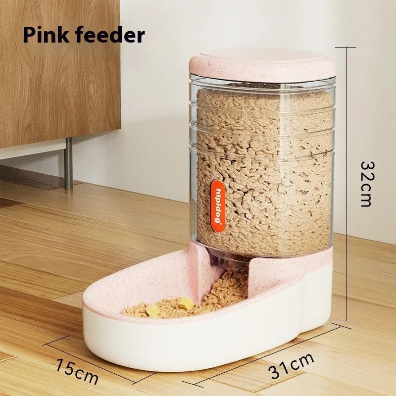 Automatic pet drinker with 3.8L capacity in blue, green, grey, or pink colours for dogs and cats