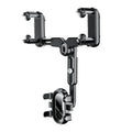 Universal retractable mobile phone holder attached to car rear view mirror bracket