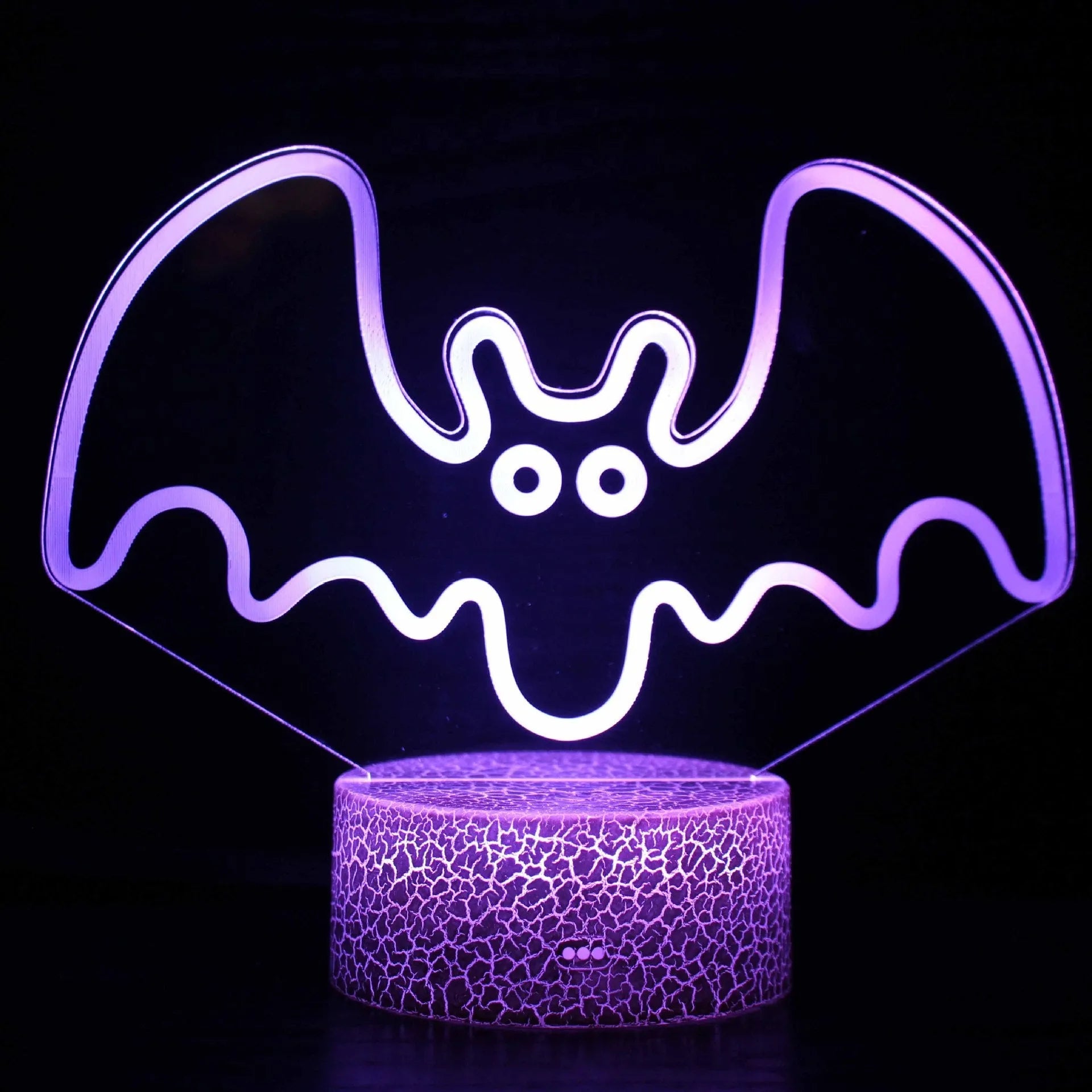 Acrylic 3D small night colourful touch USB table lamp with crack base design