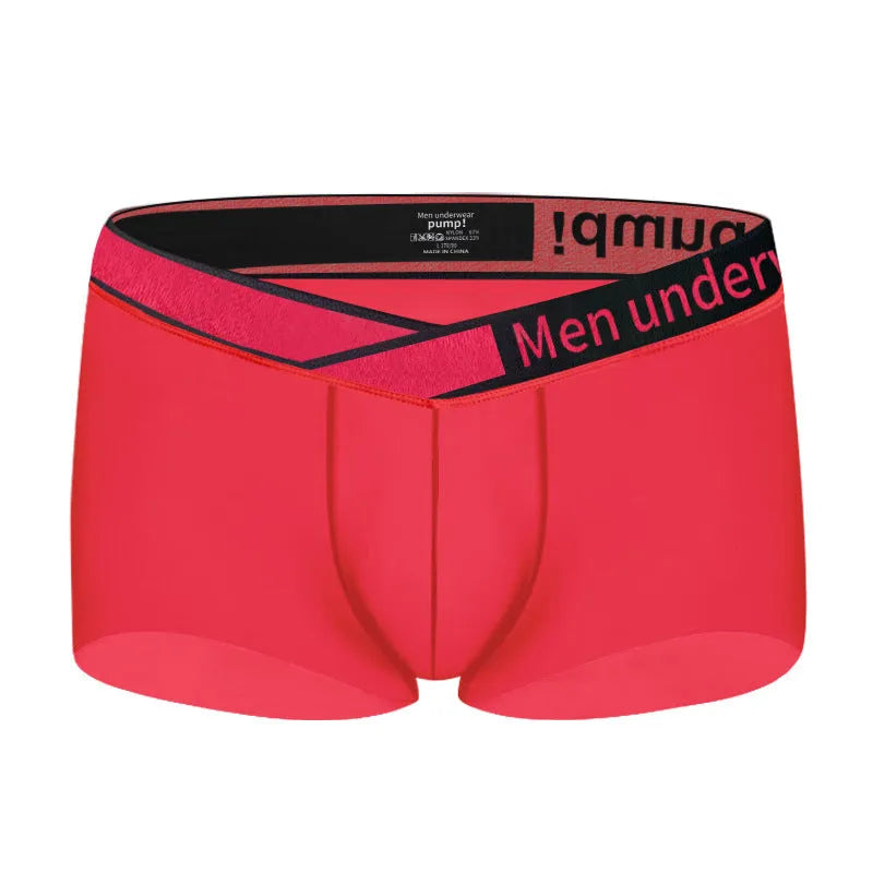 Men's low waist underwear with gradient laser print in breathable nylon modal fabric