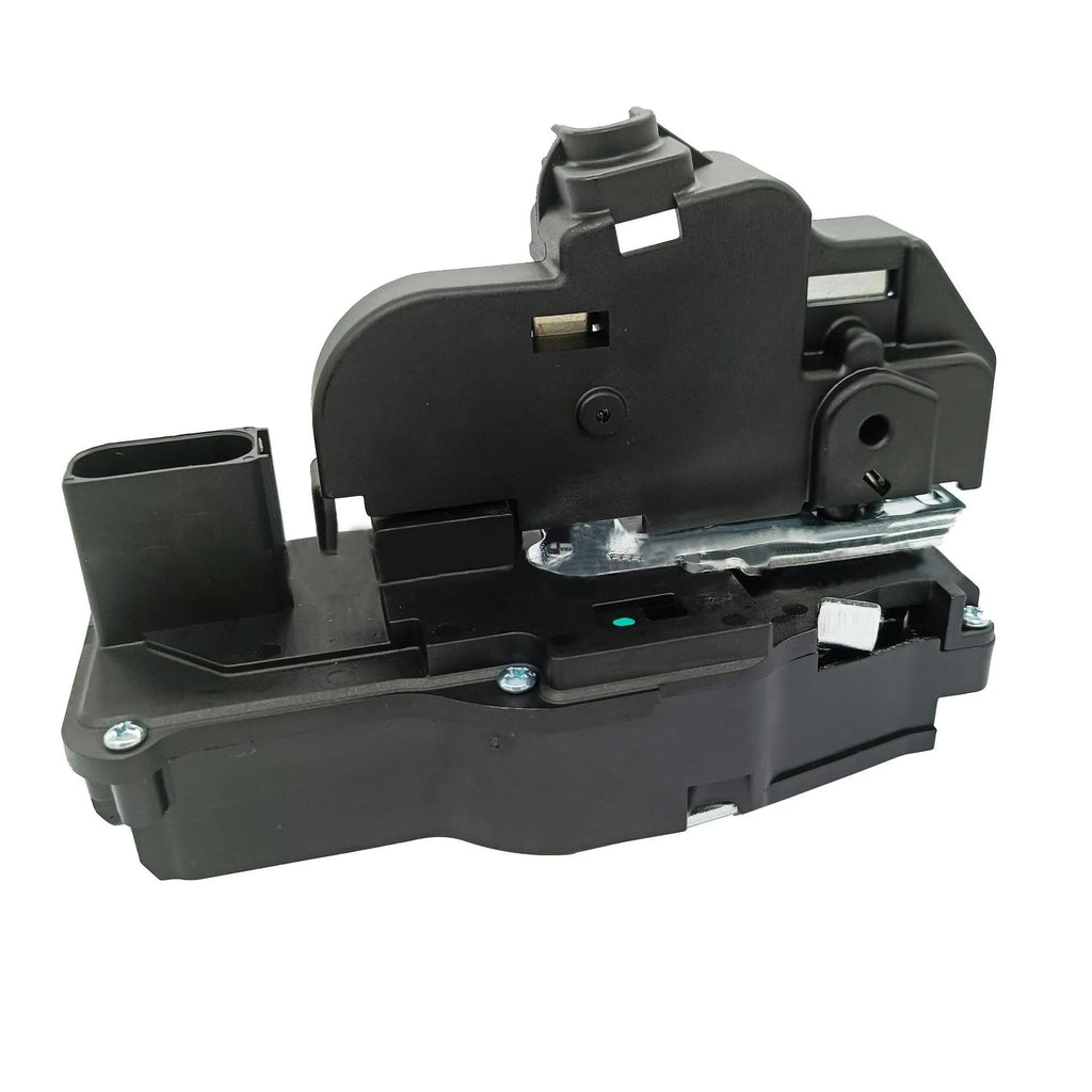 Black plastic door lock actuator for Cadillac SLS front right door replacement.