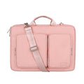 Shock proof shoulder laptop bag in gray polyester with zipper closure and retractable handle for 15.6 inch laptop