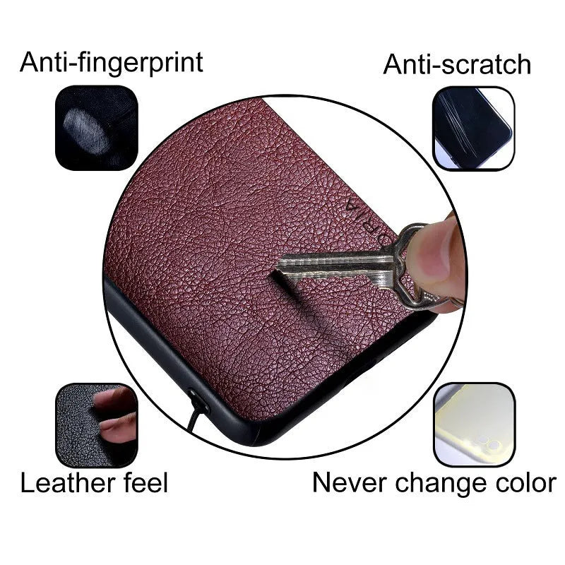 Google Pixel 6 series phone case with lychee skin texture in classic business style