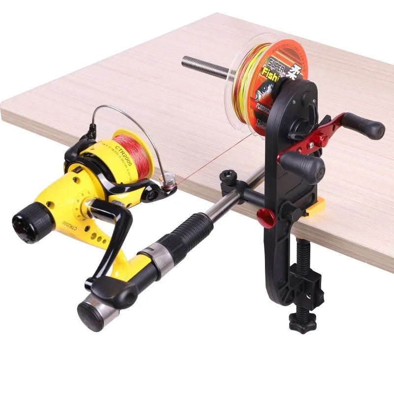 Black composite fibre multifunction fishing reel winder for baitcasting and other reels