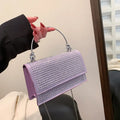 PU chain shoulder bag crossbody with synthetic leather lining, horizontal square shape, available in six colours.
