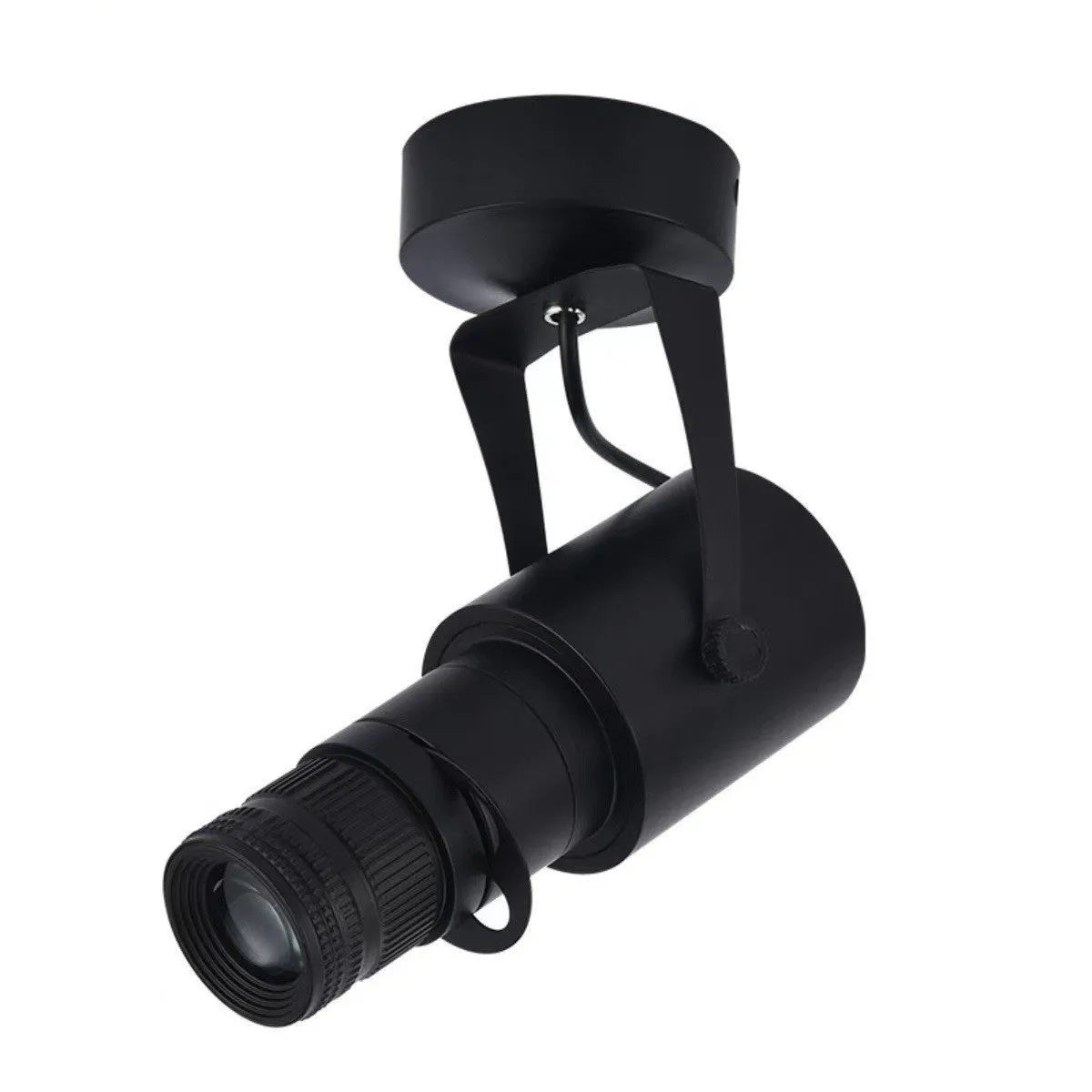 Black aluminium LED surface spotlight for commercial ceiling lighting