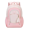 Leisure travel backpack with curved shoulder straps in cherry blossom powder colour showing sewing thread detailing