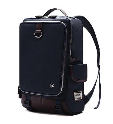 Modern men's large backpack in Oxford cloth, shown in army green colour, with dimensions 30cm by 16cm by 46cm.