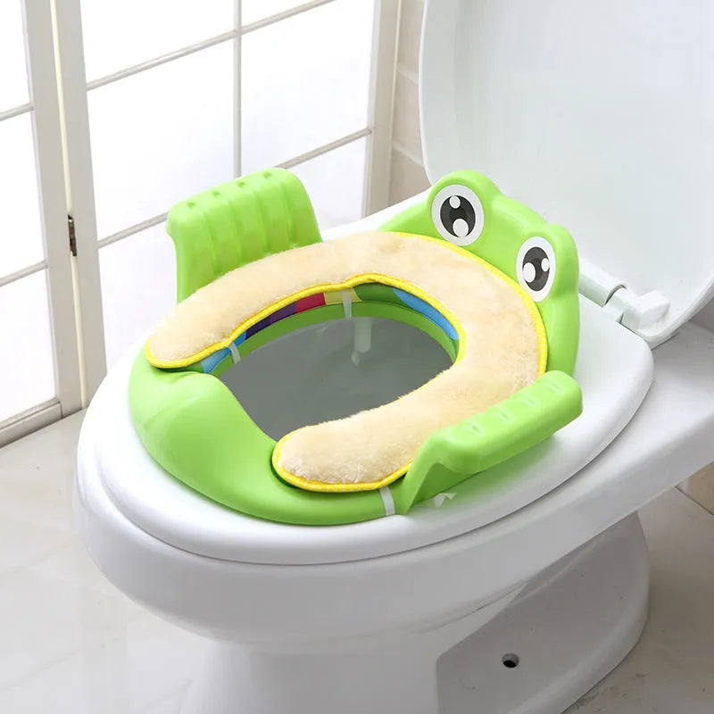 Baby children toilet seat in pink PP material with non-slip pads on bottom, size 38x35x8 cm