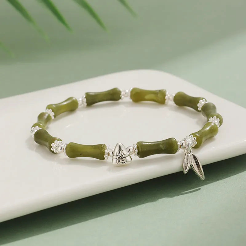 Green Aventurine bamboo strawberry crystal bracelet with electroplating and mixed natural stones