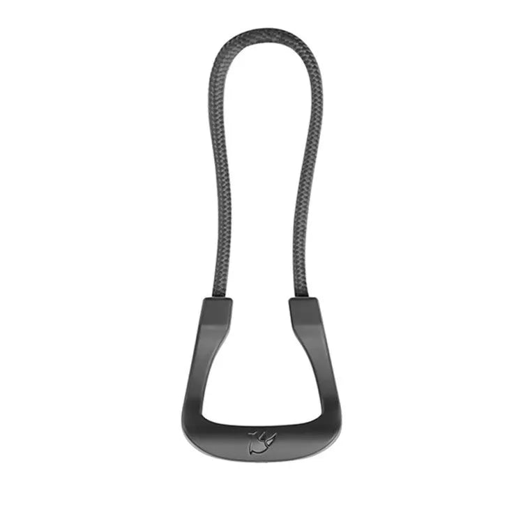 Polyester drawstring ring pull tail rope, 2.8 x 7.5 cm, for zip replacement on jackets and bags.