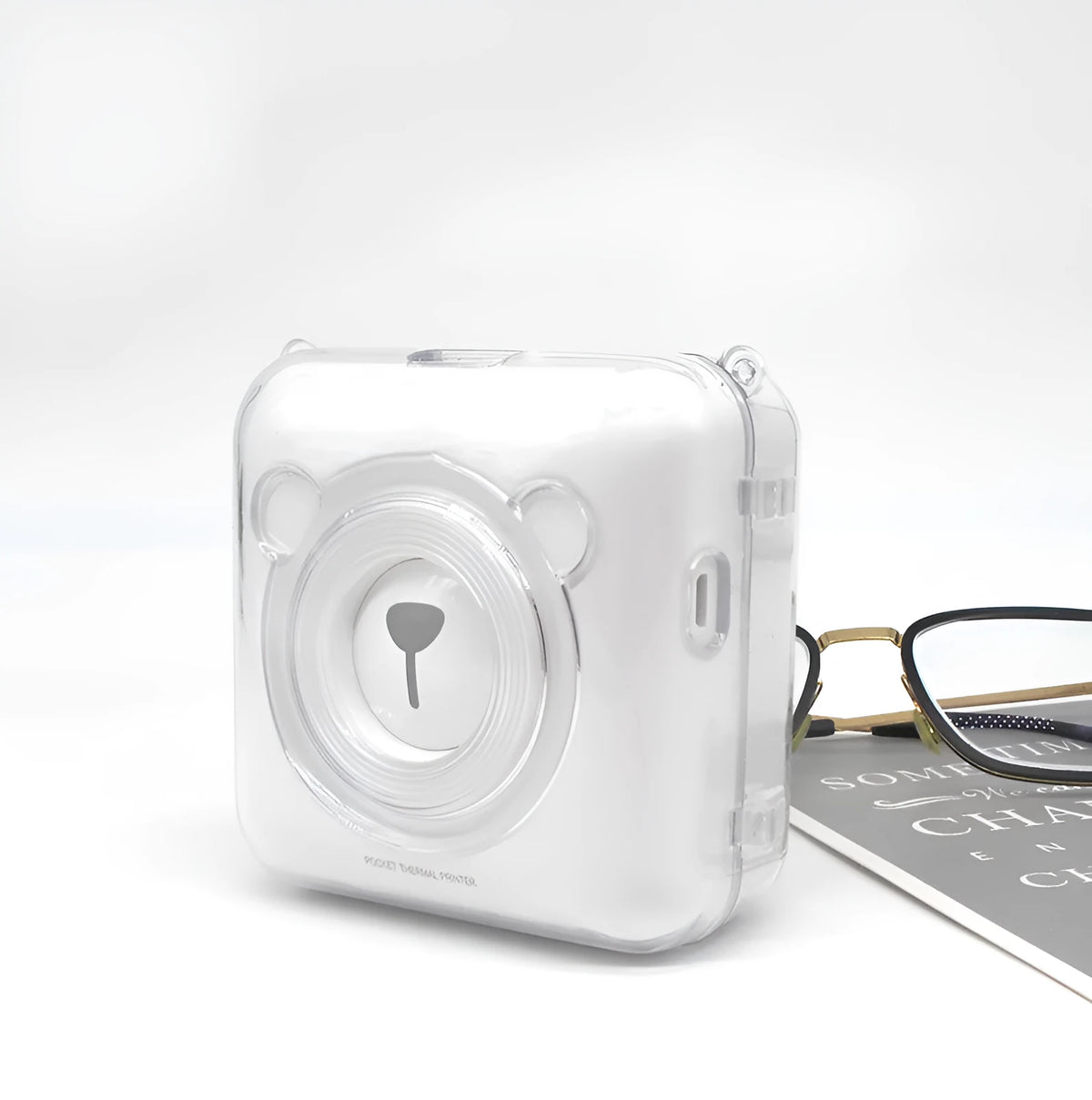 Clear PC protective case for Eric Bear A6 thermal printer with injection moulded shell