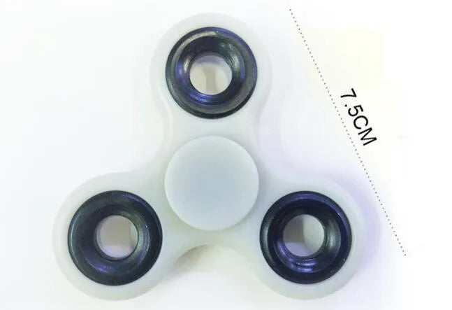 Glow in dark tri-spinner fidget toy white ABS plastic three-lobed design
