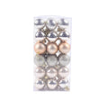 36-piece Christmas bauble set with 4cm balls in 17 colours including gold, silver, red, blue, green, pink and purple