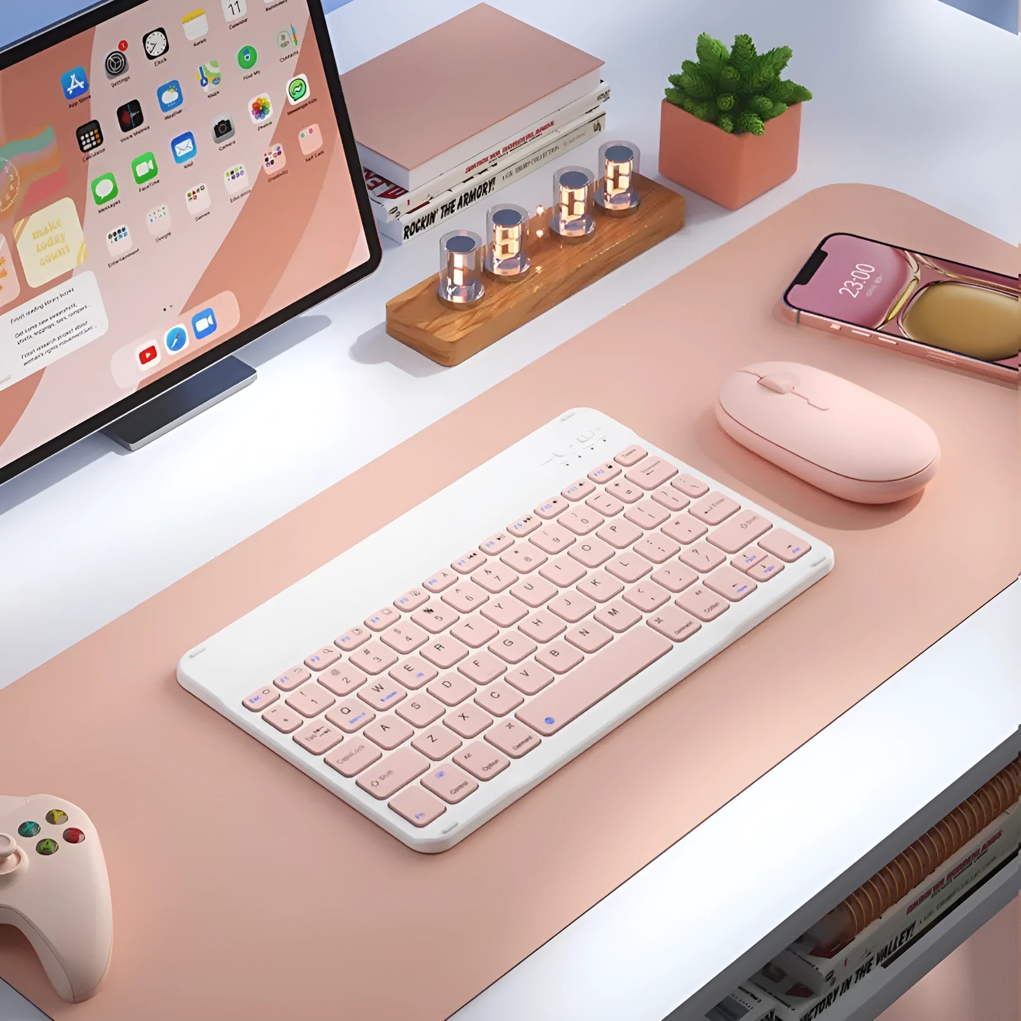 Bluetooth wireless keyboard for tablets and PCs with rechargeable battery in multiple colour options