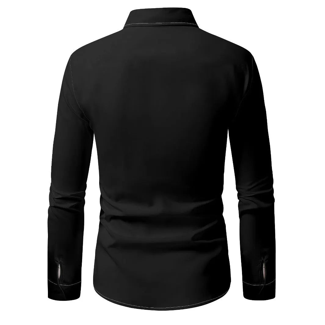 Men's long sleeve loose polyester cardigan shirt with national style digital print in light thin fabric, multiple colours available