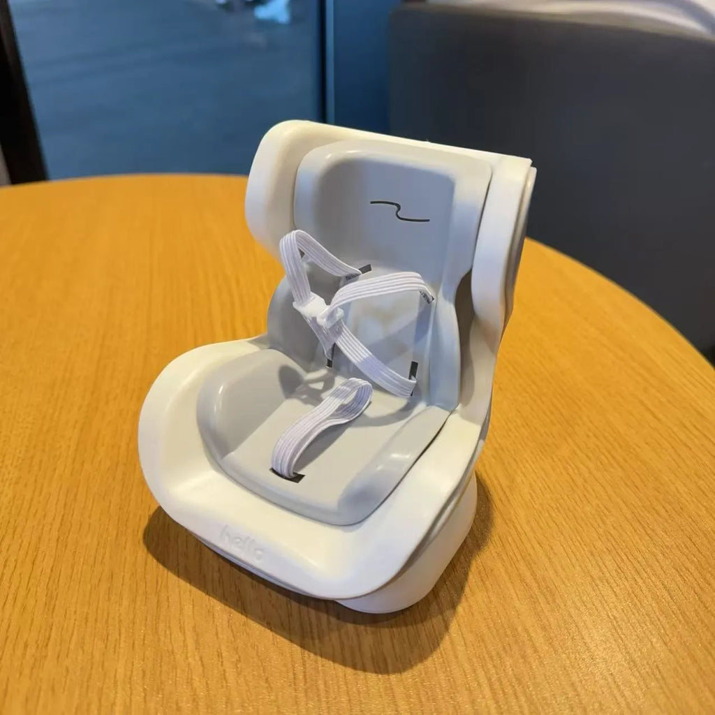 Plastic car ornament doll in milk tea colour with magnetic base and two air outlet clips