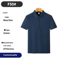 Men's lapel polo shirt in solid colour with short sleeves for summer business wear