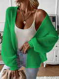 Women's batwing sleeve cardigan in solid colour with loose fit and contemporary design