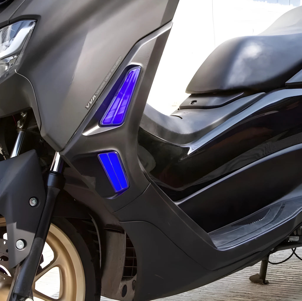 LED turn signal light for Yamaha NMAX155 scooter in blue yellow colour.