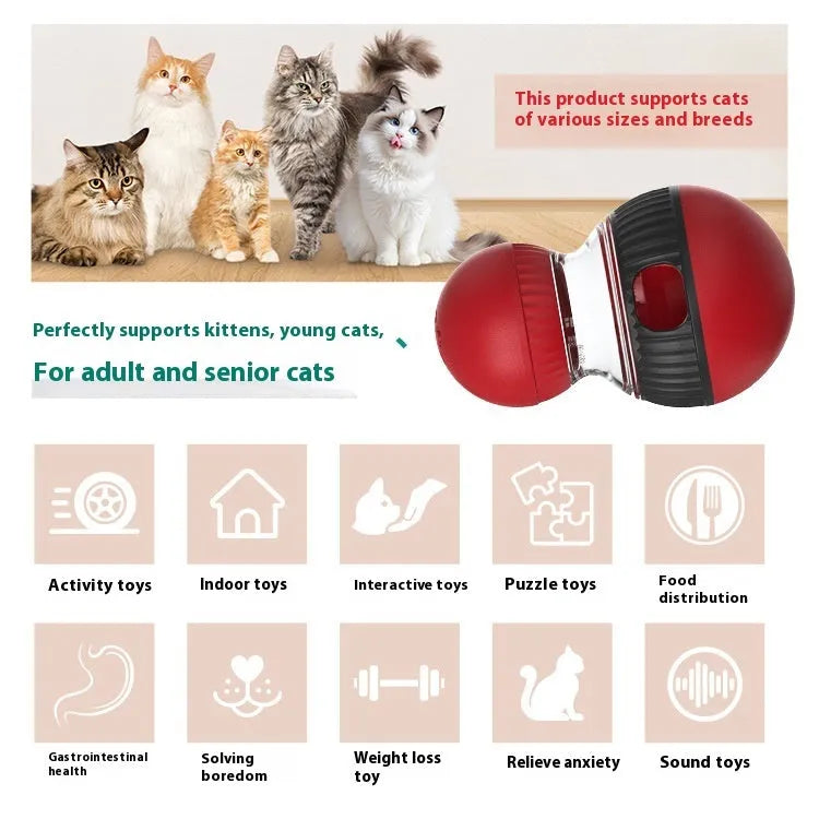 Plastic rotating cat toy ball with super ball design and sound effects