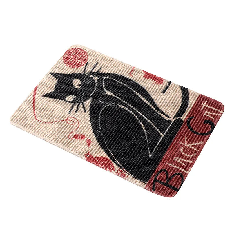 Printed sisal cat scratching pad with cartoon print, 7mm thickness, wall mountable