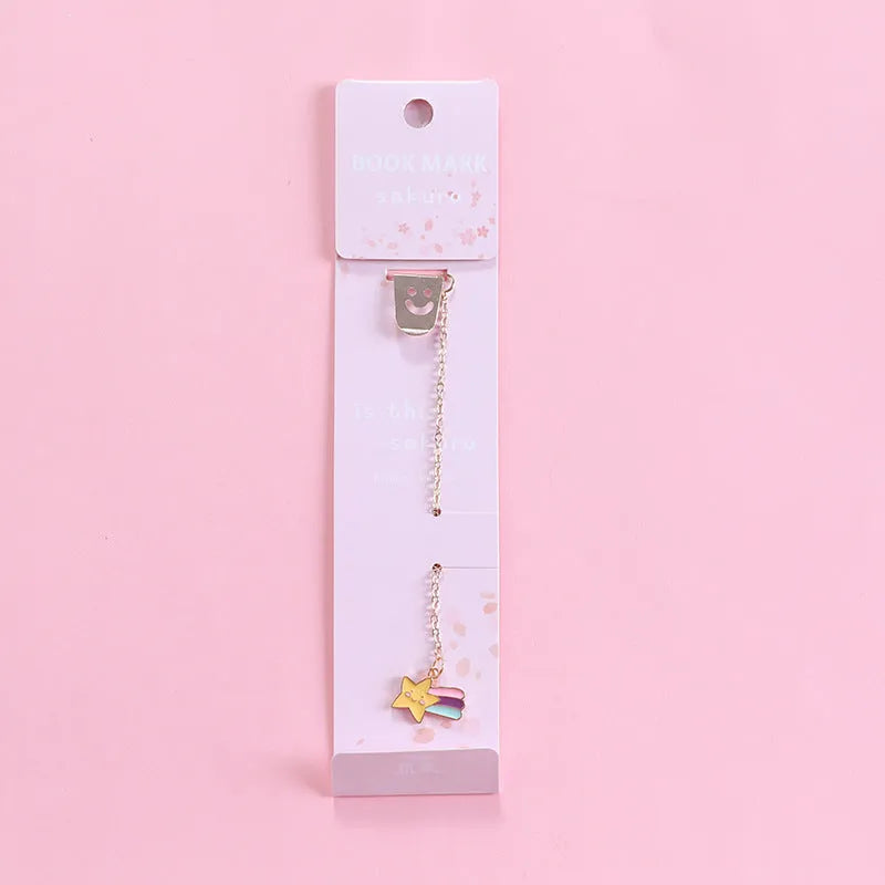Alloy metal bookmark with cartoon pendant charm in various character designs
