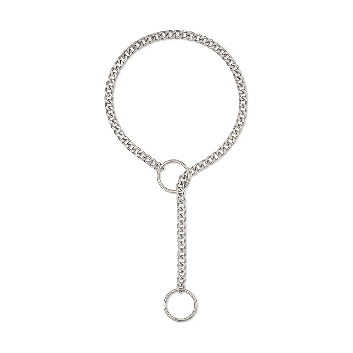 Stainless steel lariat heart necklace with long regular chain in steel, gun black, or gold