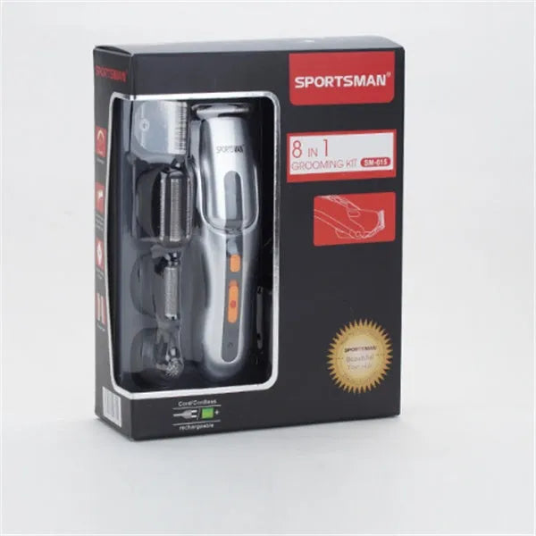 Silver electric hair clipper with high-efficiency alloy sharp angle cutter head