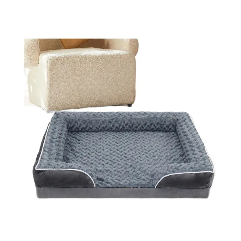 Waterproof dog kennel pad with removable cover in light grey, dark grey, and coffee brown colours