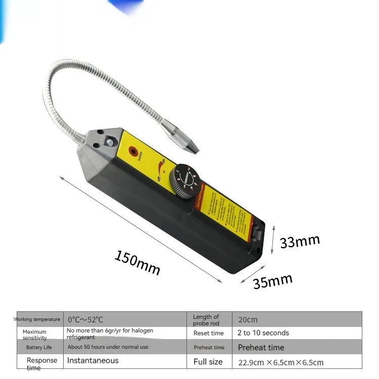 WJL-6000 electronic halogen leak detector with extended probe for automotive refrigerant system testing