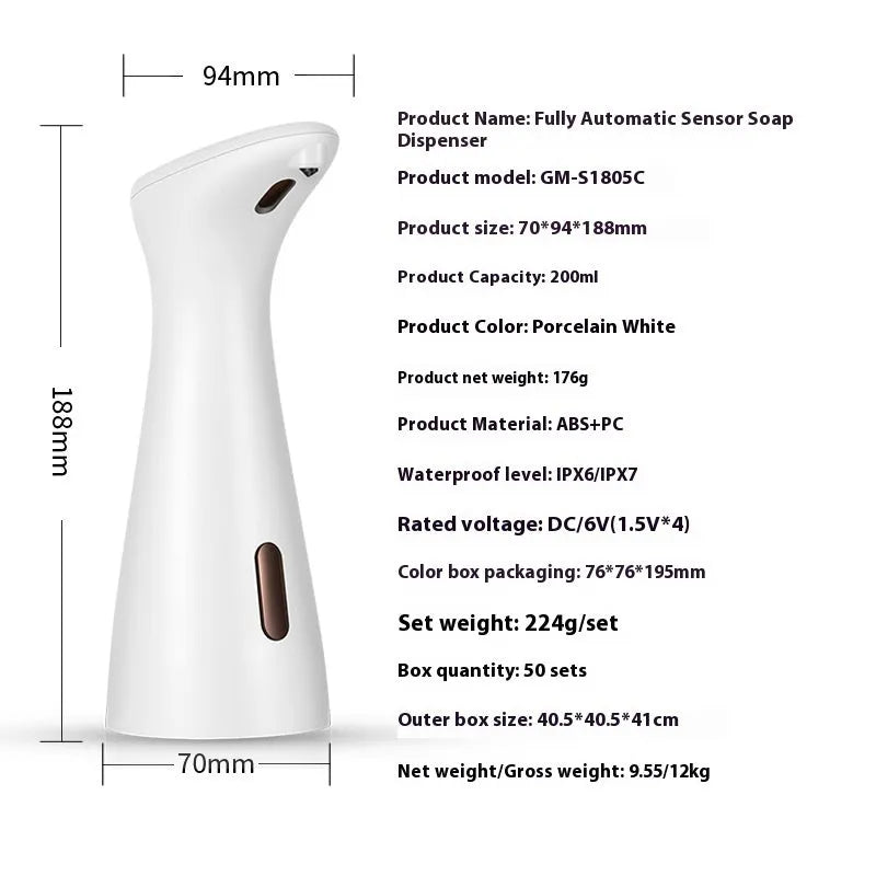 White desktop infrared sensor automatic soap dispenser for kitchen or bathroom handwashing