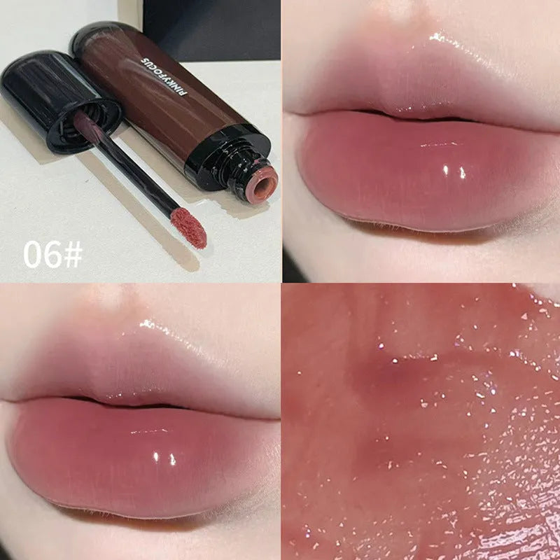 Black Shiny Makeup Mirror Lip Lacquer liquid lipstick in six colour options