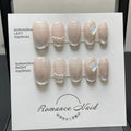Women's blush armour style artificial nail manicure set in short length and 14-short ladder A colour.