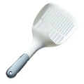 White plastic cat litter scoop with a storage base, shown with dimensions 29.5cm by 12.8cm.