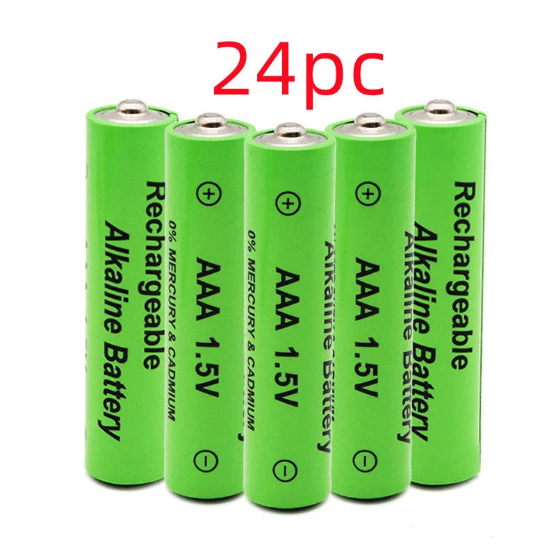 Green AA alkaline rechargeable battery labelled 3000mAh 1.5V.